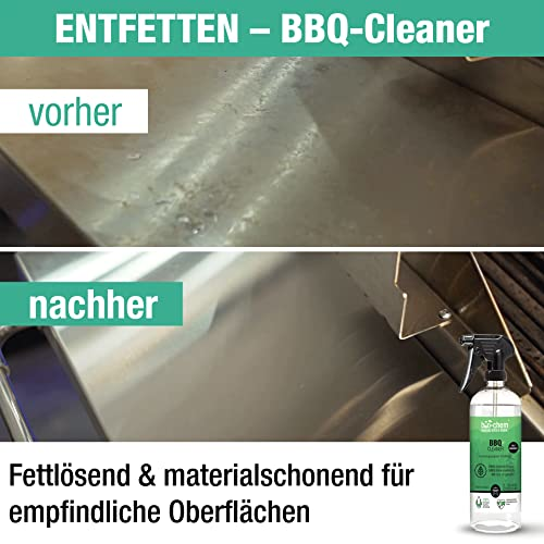 bio-chem Grill Reinigungsset und Pflege professionell Box 7-teilig: 1x Rauchharzentferner 1L (inkl. Sprühflasche) + 1x BBQ-Cleaner 750ml + 1x Edelstahlpflege 750 ml + Grillbürste & Zubehör - 5 bio-chem Grill Reinigungsset und Pflege professionell Box 7-teilig: 1x Rauchharzentferner 1L (inkl. Sprühflasche) + 1x BBQ-Cleaner 750ml + 1x Edelstahlpflege 750 ml + Grillbürste & Zubehör - 5