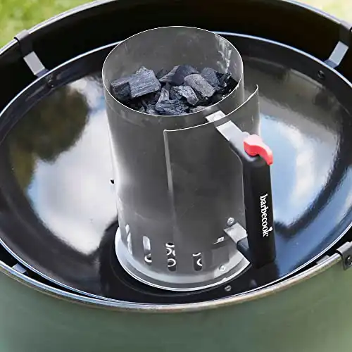 Barbecook Anzuendkamin und Grillkamin aus Edelstahl fuer schnelles und sicheres Anzuenden von Holzkohle, isolierter Griff fuer sichere Nutzung, Durchmesser 16,5 cm und 27,5 cm hoch - 1