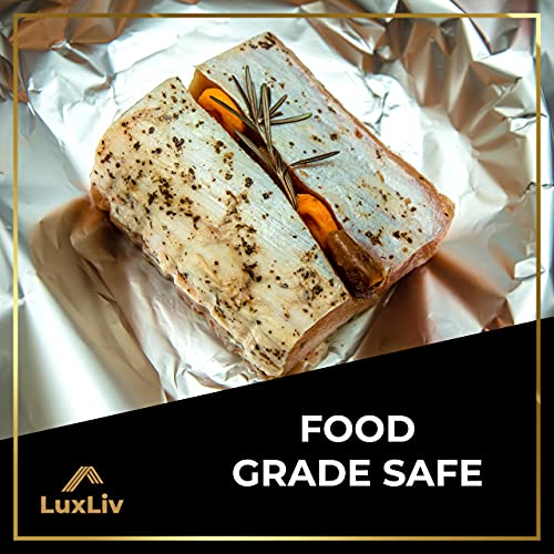 LuxLiv ® 50 m Premium Hochleistungsfolie 20 Mikron dick Küche Catering Aluminium Blech Folie Rolle – 30 cm breit - 4
