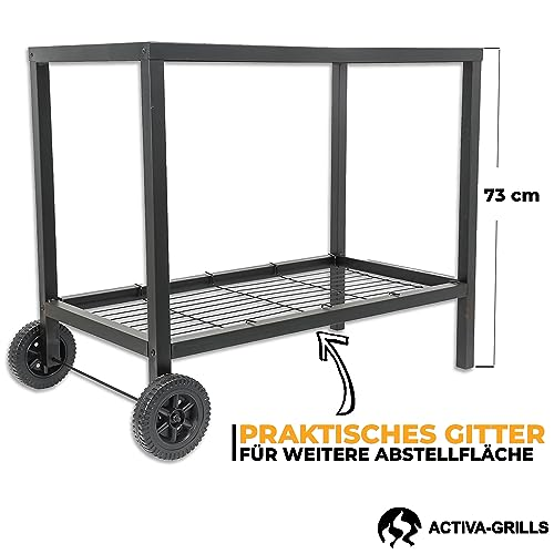 ACTIVA Grilltisch | Premium Grillwagen mit großer Abstellfläche | Servierwagen Outdoor für Grillen, Camping | Robuster & wetterfest Grill Tisch - 3 ACTIVA Grilltisch | Premium Grillwagen mit großer Abstellfläche | Servierwagen Outdoor für Grillen, Camping | Robuster & wetterfest Grill Tisch - 3