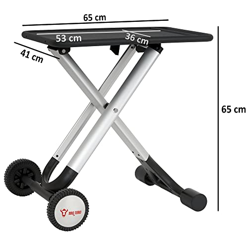 BBQ-Toro Klapptisch Grillwagen | Schwarz, 65 x 41 x 65 cm | Aluminium Beistelltisch mit Metall Arbeitsfläche | Rollwagen, Grilltisch & Outdoorküche, Klappwagen zum Grillen | Für Grillzubehör - 0 BBQ-Toro Klapptisch Grillwagen | Schwarz, 65 x 41 x 65 cm | Aluminium Beistelltisch mit Metall Arbeitsfläche | Rollwagen, Grilltisch & Outdoorküche, Klappwagen zum Grillen | Für Grillzubehör - 0