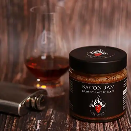 BBQZoneSHS PREMIUM Bacon Jam Speckmarmelade mit Whisky | Bacon-Marmelade für Hot Dogs, Burger und Grillfleisch | Grill Geschenk für Männer (Klassisch mit Whisky) - 0