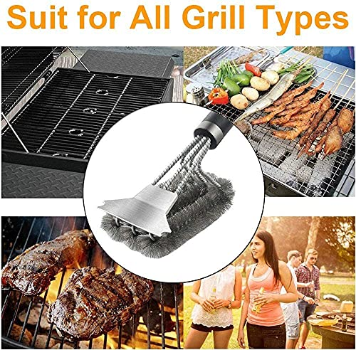 Grillbürste, TNTOR Grill Reinigungsbürste mit Extra Langer Edelstahl Borsten, Edelstahl Spatel und PP Wärmedämmung Griff, für Gasgrill, Holzkohlegrill, Kugelgrill, Elektrogrill und Grillrost. - 1 Grillbürste, TNTOR Grill Reinigungsbürste mit Extra Langer Edelstahl Borsten, Edelstahl Spatel und PP Wärmedämmung Griff, für Gasgrill, Holzkohlegrill, Kugelgrill, Elektrogrill und Grillrost. - 1