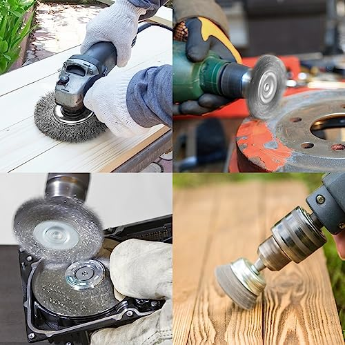 12 Stück Drahtbürste Bohrmaschine, 6mm Stahlbürste Akkuschrauber mit Sechskantstange Drahtbürsten Set, Drahtbürste Akkuschrauber, für Schleifen, Polieren, Entrosten, Reinigen und Vibrationsdämpfen - 5 12 Stück Drahtbürste Bohrmaschine, 6mm Stahlbürste Akkuschrauber mit Sechskantstange Drahtbürsten Set, Drahtbürste Akkuschrauber, für Schleifen, Polieren, Entrosten, Reinigen und Vibrationsdämpfen - 5