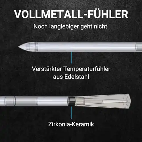 [Neu] MEATER 2 Plus: Das Smarte Fleischthermometer der Nächsten Generation, Hitzebeständig bis 550°C, Hohe Reichweite, 100% Wasserdicht, Multi-Sensor Technologie, für Küche und Grill - 5