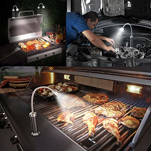 MojiDecor Grill Licht, Magnetische Grilllampe BBQ Licht Set Outdoor Grill Lichter BBQ Zubehör Arbeitslampe, Batteriebetrieben, 360 Grad Drehwinkel 2 Pack, Schwarz - 3 MojiDecor Grill Licht, Magnetische Grilllampe BBQ Licht Set Outdoor Grill Lichter BBQ Zubehör Arbeitslampe, Batteriebetrieben, 360 Grad Drehwinkel 2 Pack, Schwarz - 3