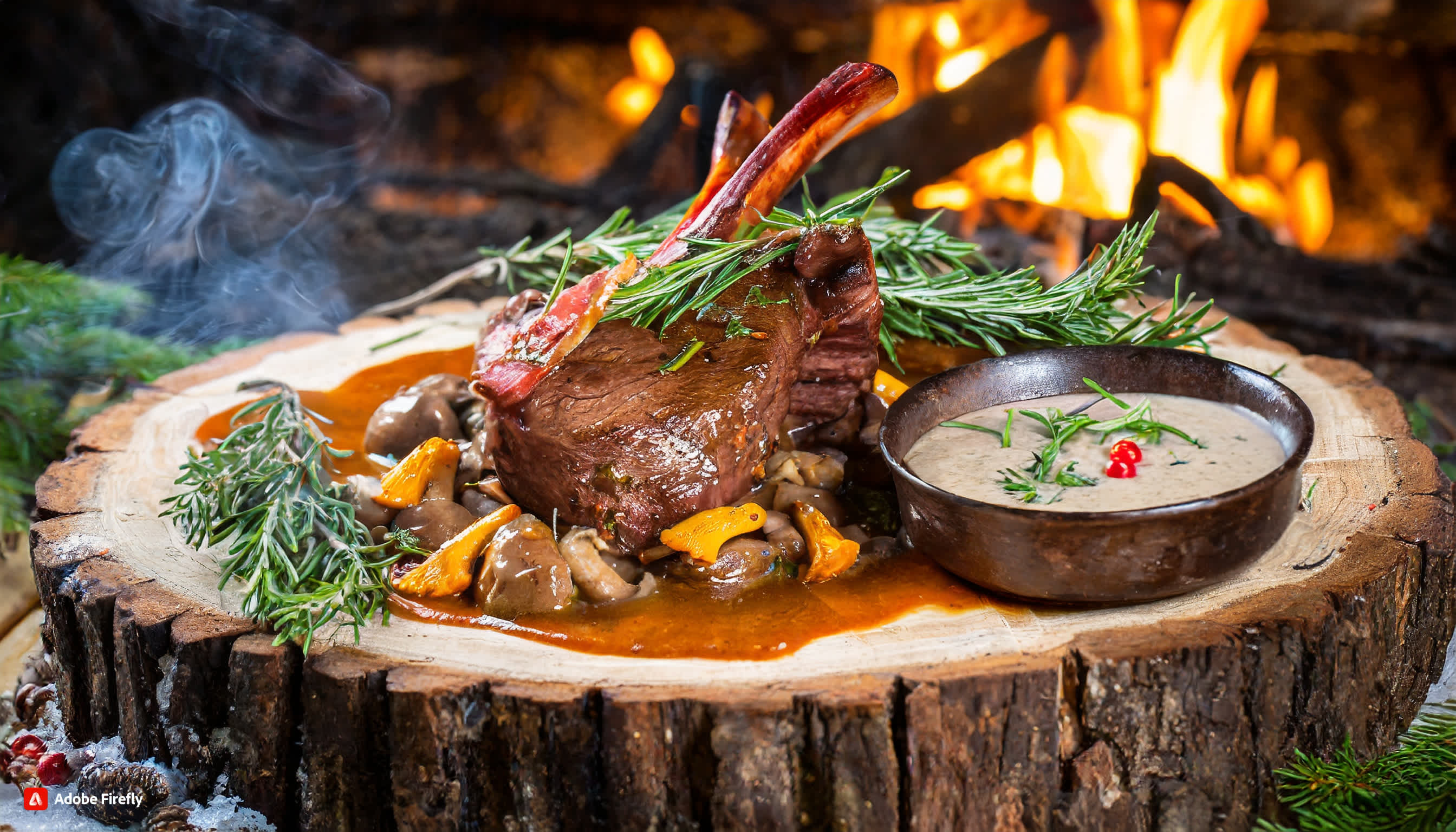 Rehsteak mit Pilzsoße