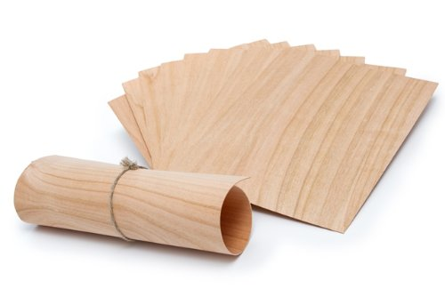 Axtschlag Grillpapier Kirsche, zum schonenden Garen, hält das Gargut saftig, für Grill & Backofen, auch zum Servieren, 8 Wood Papers + Schnur, 190x170x1 mm - 1