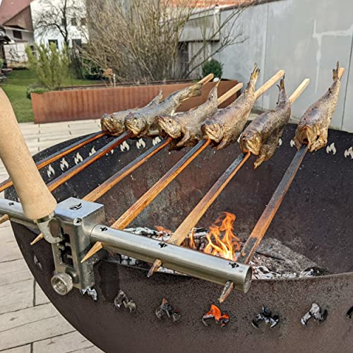 Steckelfischhalter | Asado Grill| mit innovativer Höhenverstellung für Feuertonnen Feuerschalen & Kugelgrills - 5