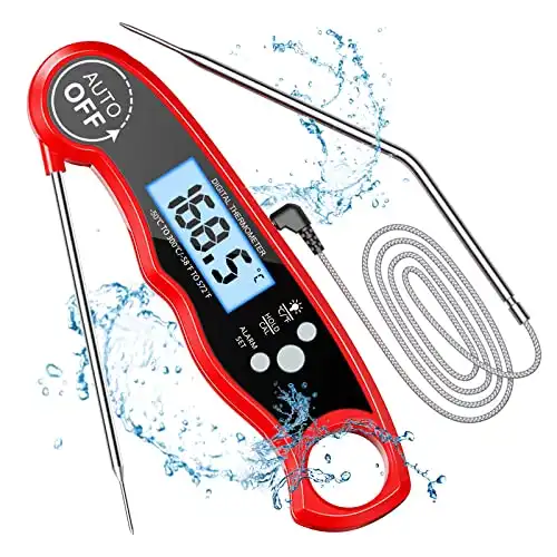 CIRYCASE Fleischthermometer Digital, Sofort Lesen Bratenthermometer Grillthermometer, Externe Lange Sonde mit 102cm-Edelstahlkabel, Alarmeinstellung, Backofenthermometer für Küche, BBQ, Ofen, Backen - 12