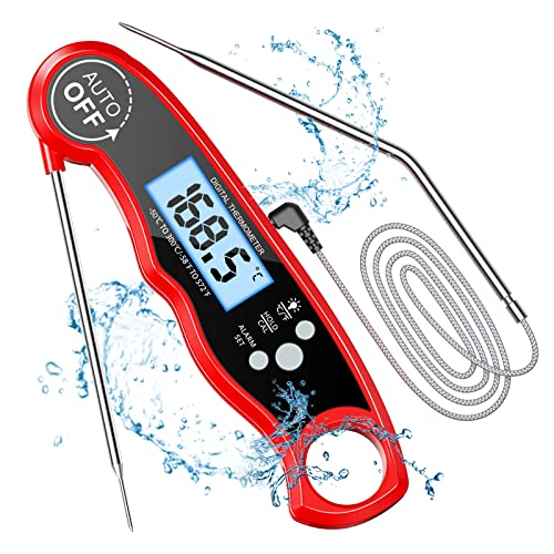 CIRYCASE Fleischthermometer Digital, Sofort Lesen Bratenthermometer Grillthermometer, Externe Lange Sonde mit 102cm-Edelstahlkabel, Alarmeinstellung, Backofenthermometer für Küche, BBQ, Ofen, Backen - 12 CIRYCASE Fleischthermometer Digital, Sofort Lesen Bratenthermometer Grillthermometer, Externe Lange Sonde mit 102cm-Edelstahlkabel, Alarmeinstellung, Backofenthermometer für Küche, BBQ, Ofen, Backen - 12