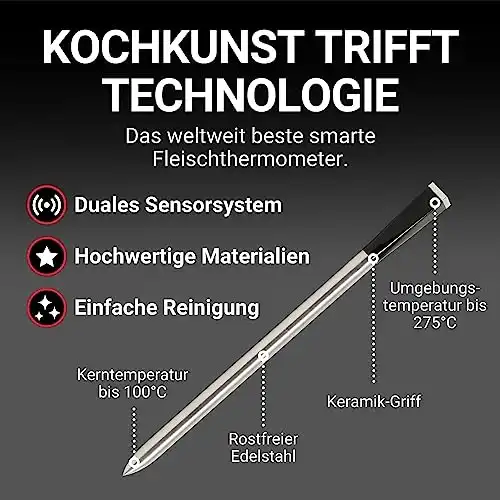 MEATER Plus, Das weltweit beliebteste smarte kabellose Fleischthermometer, Bluetooth-Boost und erhöhte Reichweite, für Grill und Küche, Perfekter Fleischgenuss via App - 3