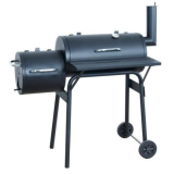 tepro Smoker Wichita (Holzkohle-Grillwagen mit Rollen) zum Räuchern und Grillen, Neben- und Hauptkammer mit Belüftungsregler und Kamin, Thermometer, Maße ca. 115 x 63,5 x 116,5 cm - 0