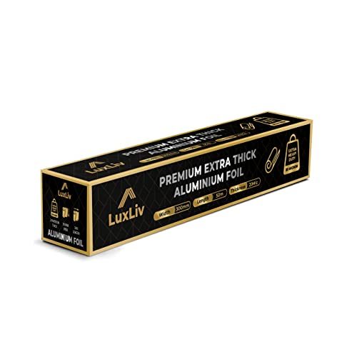 LuxLiv ® 50 m Premium Hochleistungsfolie 20 Mikron dick Küche Catering Aluminium Blech Folie Rolle – 30 cm breit - 8