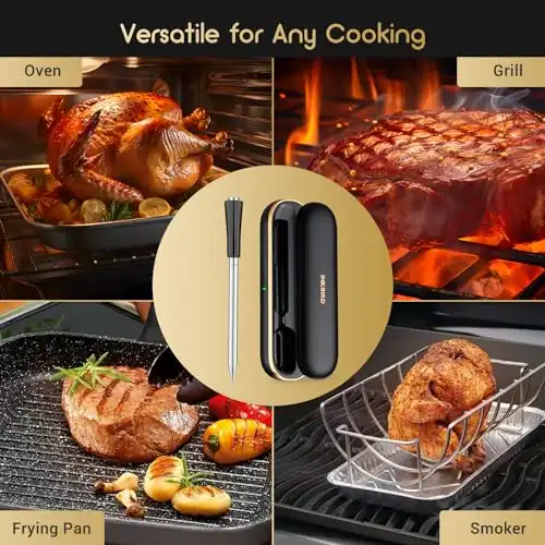 Inkbird Fleischthermometer Kabelloses INT-11P-B,Grillthermometer Bluetooth mit 91m App-Steuerung, IP67 wasserfest Bratenthermometer Meat Thermometer für Backofen Grill BBQ Smoker Küche Digital - 6