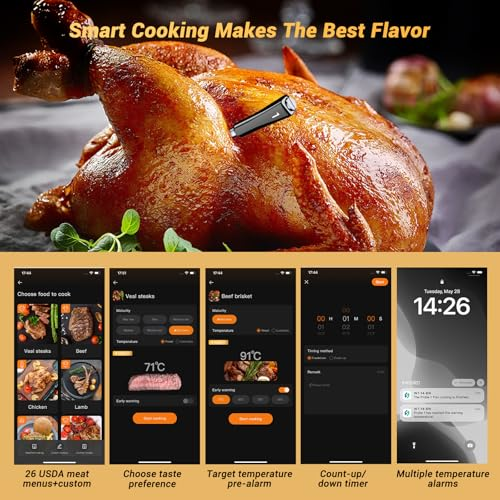 Inkbird INT-14-BW Fleischthermometer kabellos, Smart Grillthermometer WIFI 2.4G und Bluetooth 5.4 Signal 91m, Backofenthermometer Thermometer für Ofen, Grill, Smoker, Rotisserie Airfryer Ofen - 4 Inkbird INT-14-BW Fleischthermometer kabellos, Smart Grillthermometer WIFI 2.4G und Bluetooth 5.4 Signal 91m, Backofenthermometer Thermometer für Ofen, Grill, Smoker, Rotisserie Airfryer Ofen - 4