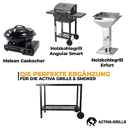 ACTIVA Grilltisch | Premium Grillwagen mit großer Abstellfläche | Servierwagen Outdoor für Grillen, Camping | Robuster & wetterfest Grill Tisch - 4 ACTIVA Grilltisch | Premium Grillwagen mit großer Abstellfläche | Servierwagen Outdoor für Grillen, Camping | Robuster & wetterfest Grill Tisch - 4