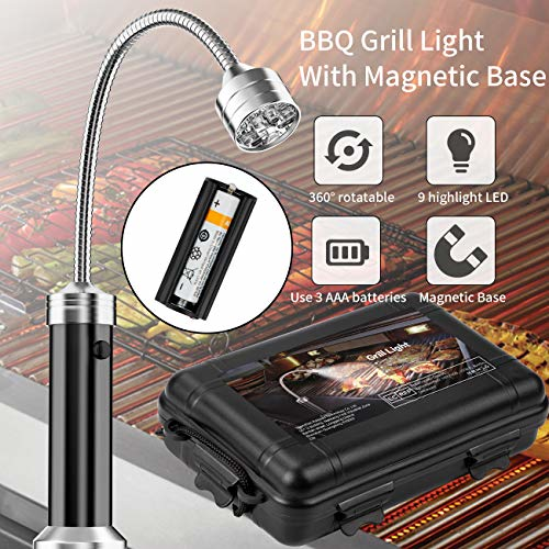 MojiDecor Grill Licht, Magnetische Grilllampe BBQ Licht Set Outdoor Grill Lichter BBQ Zubehör Arbeitslampe, Batteriebetrieben, 360 Grad Drehwinkel 2 Pack, Schwarz - 1 MojiDecor Grill Licht, Magnetische Grilllampe BBQ Licht Set Outdoor Grill Lichter BBQ Zubehör Arbeitslampe, Batteriebetrieben, 360 Grad Drehwinkel 2 Pack, Schwarz - 1