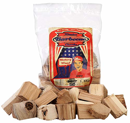 Axtschlag Räucherklötze Hickory, 1500 g XXL Packung sortenreine faustgroße Wood Chunks zum Smoken und Räuchern über längere Zeit, für alle Grills geeignet - 5