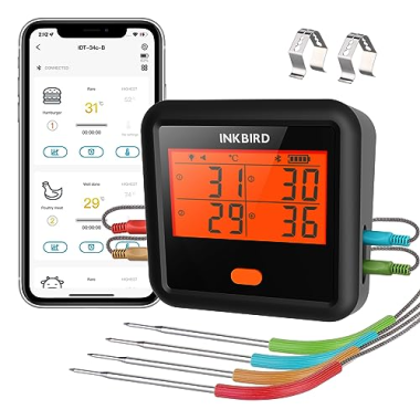 Inkbird Grillthermometer IDT-34C, Grillthermometer Bluetooth mit 45M Verbindungsentfernung, Grillthermometer Kabellos mit Tempalarm, Ofenthermometer Fleischthermometer für Grill, Backen, Braten - 7