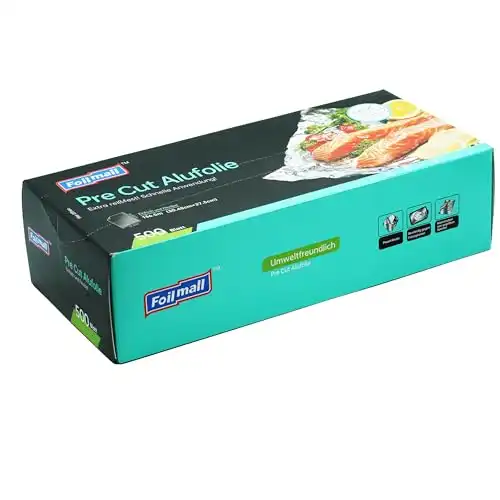 Alufolie Aluminium Foil 500 Stück/ 136 Meter，30cmX27cm Küche (500 Stück) - 0