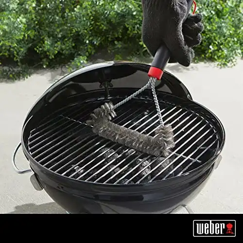 Weber Three-Sided Grill Brush Dreiseitige Grillb rste, 30 cm, Schwarz/Silber, 6277 - 0