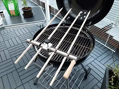 SCHILLING Fischgrilltechnik/Steckerlfisch Halter/Grillrost/Holzspieße / 4 Fische - 1