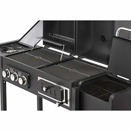 TAINO HERO DUO Gasgrill Holzkohlegrill Smoker Kombigrill Grillwagen 2 in 1 System BBQ Grill Kombistation Gas Kohle schwarz - 1