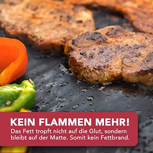 Adamant Grillmatten für Gasgrill [100% PASSEND] - 5er Set - BBQ Backmatte - Grillmatte für Holzkohle - Grillmatte für Elektrogrill - BBQ zubehör - BPA frei und Anti-Haft beschichtet - Grillen mit Spaß - 3