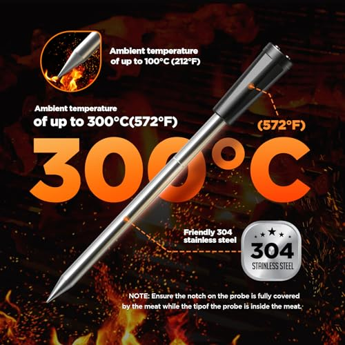 Fleischthermometer Bluetooth Grillthermometer Kabellos Bratenthermometer - Smart Meat Thermometer 1s Sofortiges Auslesen und Wiederaufladbares Digital Küchenthermometer für Braten Küche Grillen BBQ - 2 Fleischthermometer Bluetooth Grillthermometer Kabellos Bratenthermometer - Smart Meat Thermometer 1s Sofortiges Auslesen und Wiederaufladbares Digital Küchenthermometer für Braten Küche Grillen BBQ - 2