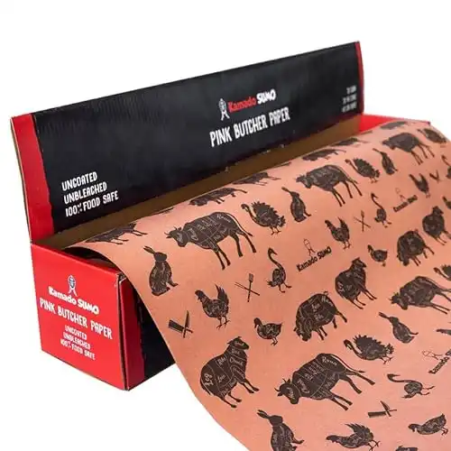 Kamado SUMO Pink Butcher Paper Rolle - 30m x 45cm – BBQ Kraftpapier Metzgerpapier - 1