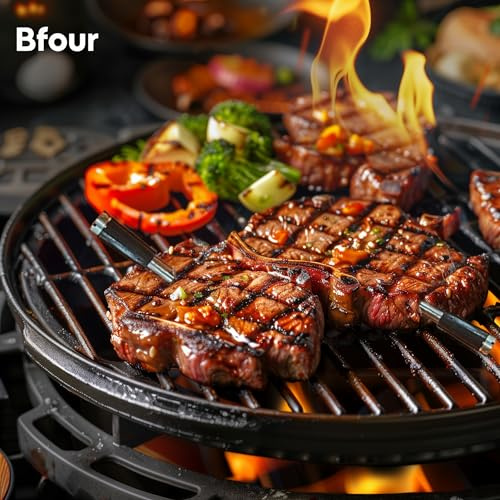 BFOUR Smart kabellos Fleischthermometer mit großem Display, Bluetooth Grillthermometer, Smart APP-Steuerung, digitales Lebensmittelthermometer von BBQ-Grill, Ofen, Smoker, Fritteuse - 7 BFOUR Smart kabellos Fleischthermometer mit großem Display, Bluetooth Grillthermometer, Smart APP-Steuerung, digitales Lebensmittelthermometer von BBQ-Grill, Ofen, Smoker, Fritteuse - 7