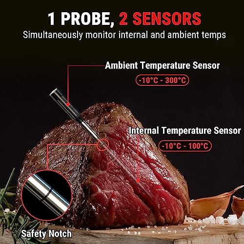 ThermoPro TempSpike Fleischthermometer Kabellos Grillthermometer Bluetooth IP67 Kerntemperaturmesser TP961 150m Bratenthermometer für Backofen, Grill, Rotisserie, Sicher im Geschirrspüler - 2 ThermoPro TempSpike Fleischthermometer Kabellos Grillthermometer Bluetooth IP67 Kerntemperaturmesser TP961 150m Bratenthermometer für Backofen, Grill, Rotisserie, Sicher im Geschirrspüler - 2