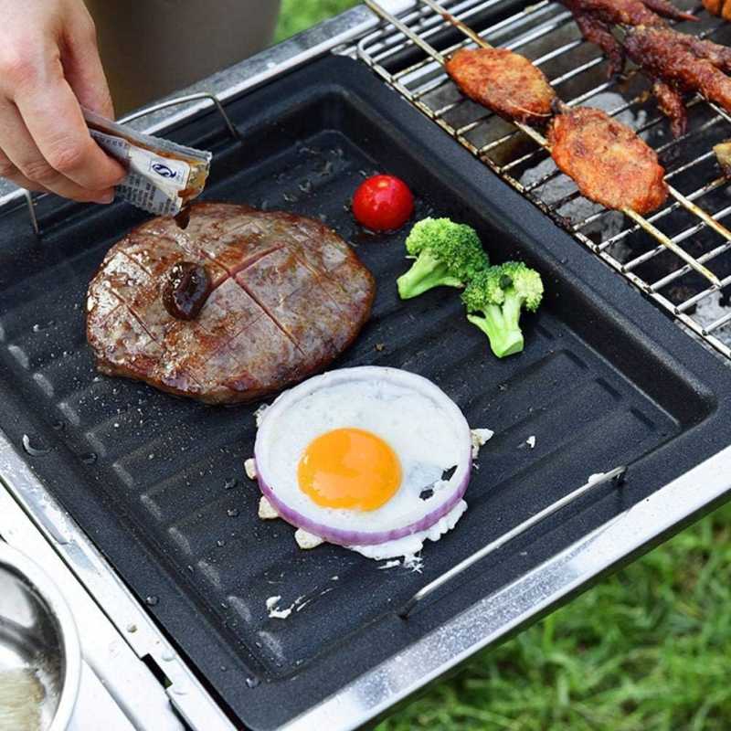 Günstige Bapao Grillschale aus emaillierten Edelstahl auf dem Grill