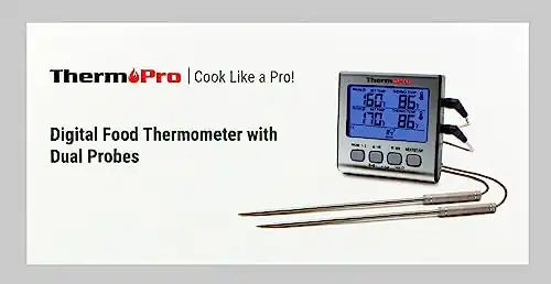 ThermoPro TP17 Digitales Grill-Thermometer Bratenthermometer Fleischthermometer Küchenthermometer, zwei Edelstahlsonden, Blaue Hinterbeleuchtung, Temperaturbereich bis 300°C - 5