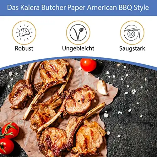 Kalera Butcher Paper BBQ Kraftpapier für Grill | 10m x 60cm Das American Style Metzgerpapier für den Gasgrill & Holzkohlegrill | Kraftpapier für Lebensmittel Grillpapier Packpapier - 0