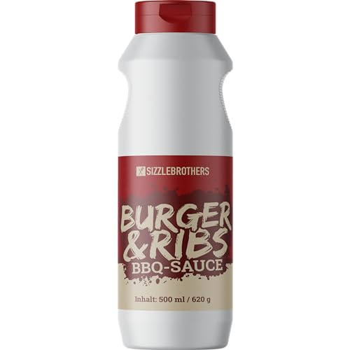 SizzleBrothers Original BBQ & Burger Sauce | satte 620g | Super leckere , Grillfleisch, Steaks, Pulled Pork, Hähnchen & Co. | Barbecue Burgersauce & Spareribs Glaze - 4 SizzleBrothers Original BBQ & Burger Sauce | satte 620g | Super leckere , Grillfleisch, Steaks, Pulled Pork, Hähnchen & Co. | Barbecue Burgersauce & Spareribs Glaze - 4