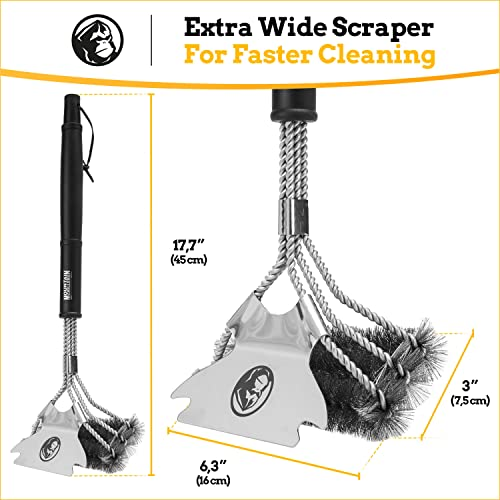 Mountain Grillers Grillbürste mit robusten Borsten und scharfem Schaber - Diese Grill Drahtbürste reinigt Metallgrills ohne Beschädigungen , grillbesteck - 1 Mountain Grillers Grillbürste mit robusten Borsten und scharfem Schaber - Diese Grill Drahtbürste reinigt Metallgrills ohne Beschädigungen , grillbesteck - 1