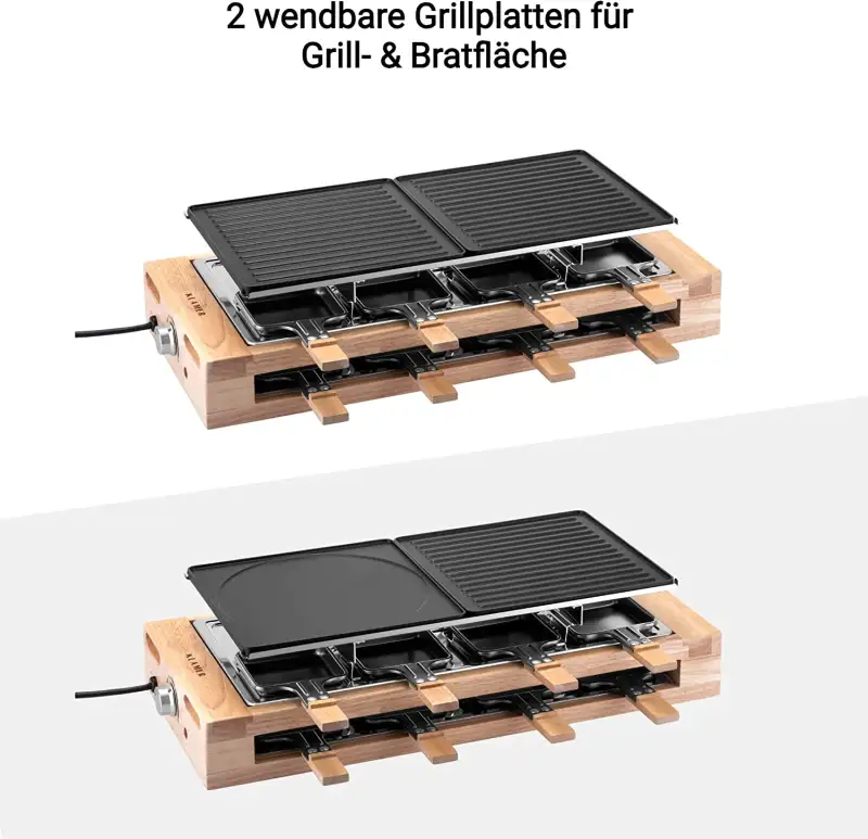 Kalmer Raclette für 8 Personen - Bild der Bratflächen