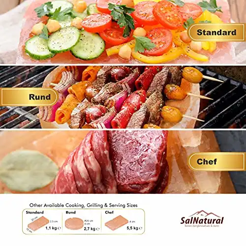 SalNatural Gourmet Salz Grillsteine 20x10x2,5cm (2er Pack) Original Kristallsalz aus dem Vorgebirge des Himalaya* Salzstein zum grillen. BBQ Grillplatte | Premium Geschenkbox - 3