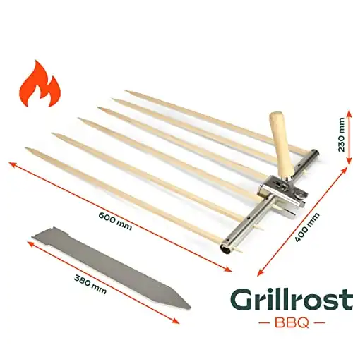 Steckelfischhalter | Asado Grill| mit innovativer Höhenverstellung für Feuertonnen Feuerschalen & Kugelgrills - 1