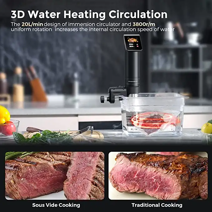 KitchenBoss Sous Vide Garer Stick - 3D Wasser Zirkulation