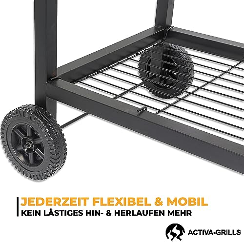 ACTIVA Grilltisch | Premium Grillwagen mit großer Abstellfläche | Servierwagen Outdoor für Grillen, Camping | Robuster & wetterfest Grill Tisch - 2 ACTIVA Grilltisch | Premium Grillwagen mit großer Abstellfläche | Servierwagen Outdoor für Grillen, Camping | Robuster & wetterfest Grill Tisch - 2