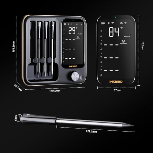 Inkbird INT-14-BW Fleischthermometer kabellos, Smart Grillthermometer WIFI 2.4G und Bluetooth 5.4 Signal 91m, Backofenthermometer Thermometer für Ofen, Grill, Smoker, Rotisserie Airfryer Ofen - 5 Inkbird INT-14-BW Fleischthermometer kabellos, Smart Grillthermometer WIFI 2.4G und Bluetooth 5.4 Signal 91m, Backofenthermometer Thermometer für Ofen, Grill, Smoker, Rotisserie Airfryer Ofen - 5