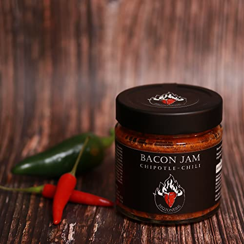 BBQZoneSHS PREMIUM Bacon Jam Speckmarmelade mit Chilli | Bacon-Marmelade für Hot Dogs, Burger und Grillfleisch | Grill Geschenk für Männer (Chipotles-Chili) - 0 BBQZoneSHS PREMIUM Bacon Jam Speckmarmelade mit Chilli | Bacon-Marmelade für Hot Dogs, Burger und Grillfleisch | Grill Geschenk für Männer (Chipotles-Chili) - 0