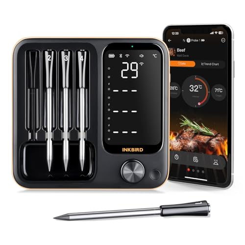 Inkbird INT-14-BW Fleischthermometer kabellos, Smart Grillthermometer WIFI 2.4G und Bluetooth 5.4 Signal 91m, Backofenthermometer Thermometer für Ofen, Grill, Smoker, Rotisserie Airfryer Ofen - 7 Inkbird INT-14-BW Fleischthermometer kabellos, Smart Grillthermometer WIFI 2.4G und Bluetooth 5.4 Signal 91m, Backofenthermometer Thermometer für Ofen, Grill, Smoker, Rotisserie Airfryer Ofen - 7