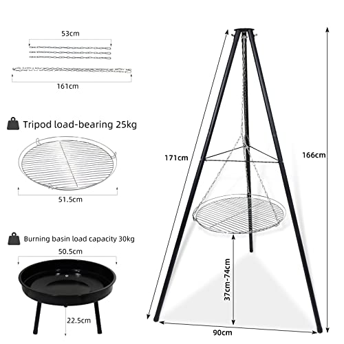 CCLIFE Schwenkgrill mit Grillrost drehbar Rutschfester Grill multifunktionaler tragbarer Grill - 1 CCLIFE Schwenkgrill mit Grillrost drehbar Rutschfester Grill multifunktionaler tragbarer Grill - 1