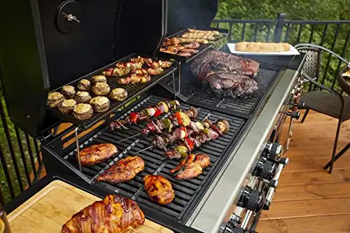 Pit Boss Memphis Ultimate 4-in-1 Kombigrill, schwarz, Stahl/Gusseisen, Smoker, Gas- und Holzkohlegrill - 7