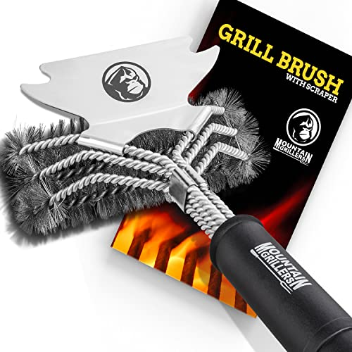 Mountain Grillers Grillbürste mit robusten Borsten und scharfem Schaber - Diese Grill Drahtbürste reinigt Metallgrills ohne Beschädigungen , grillbesteck - 6 Mountain Grillers Grillbürste mit robusten Borsten und scharfem Schaber - Diese Grill Drahtbürste reinigt Metallgrills ohne Beschädigungen , grillbesteck - 6