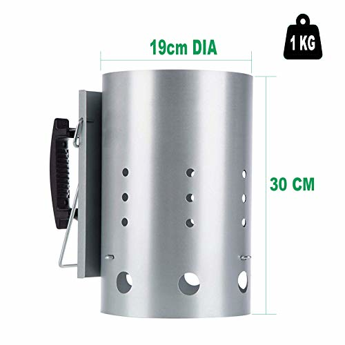 WELL GRILL Anzündkamin mit Sicherheitsgriff, Edelstahl Kohleanzünder Grillanzünder Kamin für Weber 7416, Grillkamin Grillkohleanzünder, Brennstarter, Brennsäule, 19 cm x 30,5 cm H - 4 WELL GRILL Anzündkamin mit Sicherheitsgriff, Edelstahl Kohleanzünder Grillanzünder Kamin für Weber 7416, Grillkamin Grillkohleanzünder, Brennstarter, Brennsäule, 19 cm x 30,5 cm H - 4